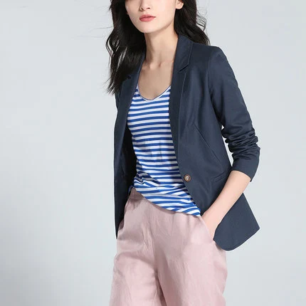 blazer-de-bureau-pour-femmes-bleu-manches-longues-coton-et-lin-costume-a-un-bouton-veste-simple-hauts-basiques-lx1422-nouvelle-collection-printemps