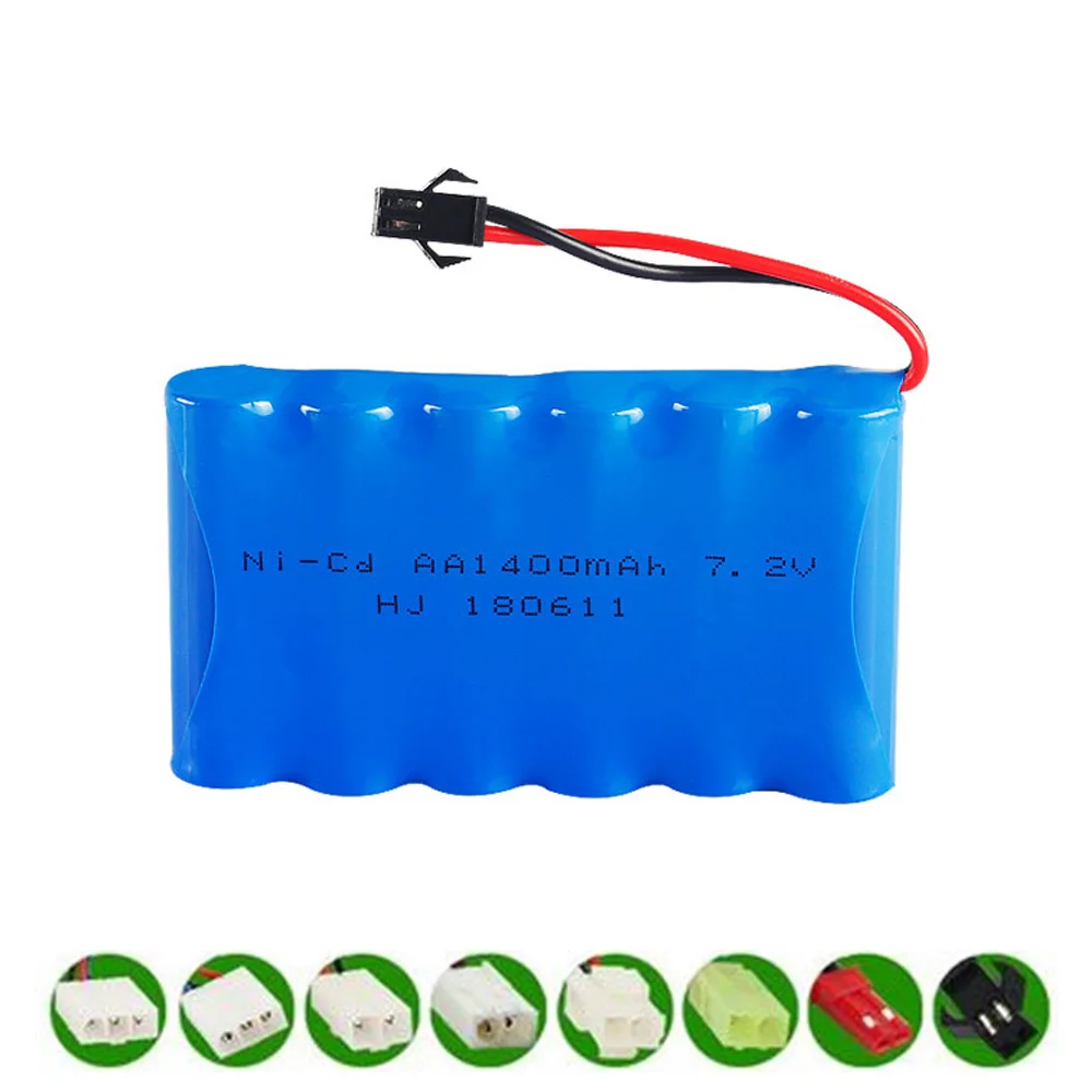 7 2 V 1400 mAh AA Ni-CD аккумулятор SM/JST/EL-2P/штекером TAMIYA для RC игрушки машины лодки