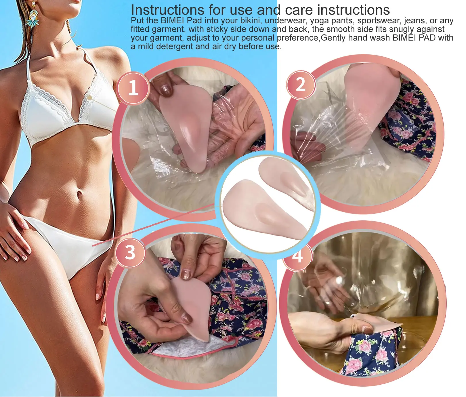 Avoid Camel Toe Cover Silicone Inserts Self-Adhesive Layers can be reused  501