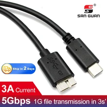 0,2 м 1 м USB 3.1 Type-C к USB 3,0 Micro B 10-контактный кабель 5 Гбит/с разъем для передачи данных адаптер для жесткого диска смартфона ПК OTG типа C