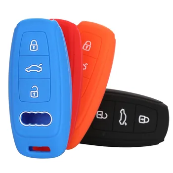 

Kutery 50pcs/lot 3 Buttons Silicone Remote Smart Key Shell Case Cover For Audi A3 A4 A5 A6 A8 Q5 Q7