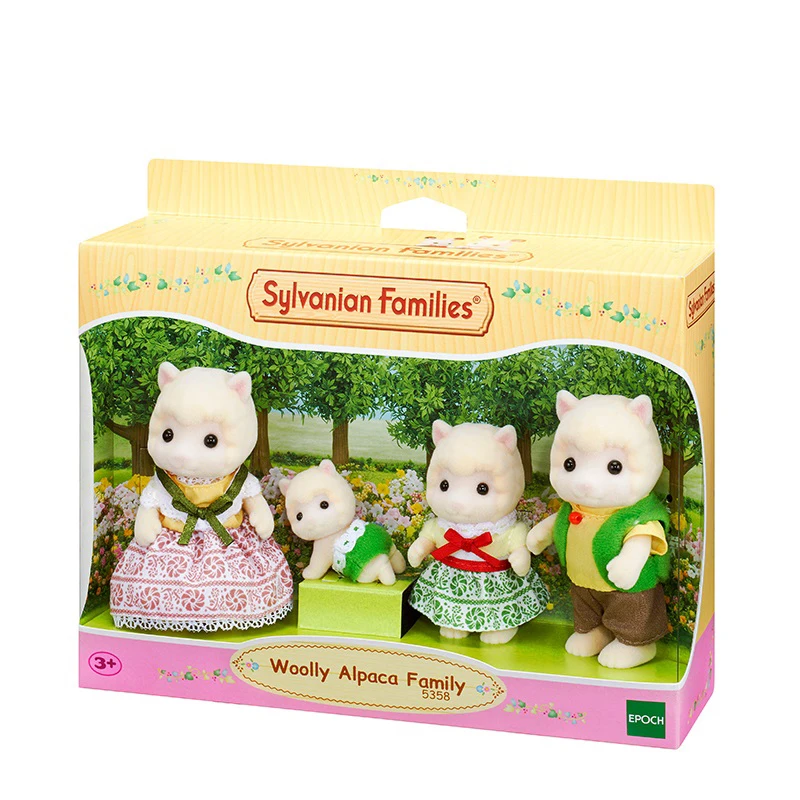 S01 Sylvanian Families кукольный домик пушистые фигурки Шерсть альпака Семья 4 шт. игрушки животных куклы девочка подарок 5358