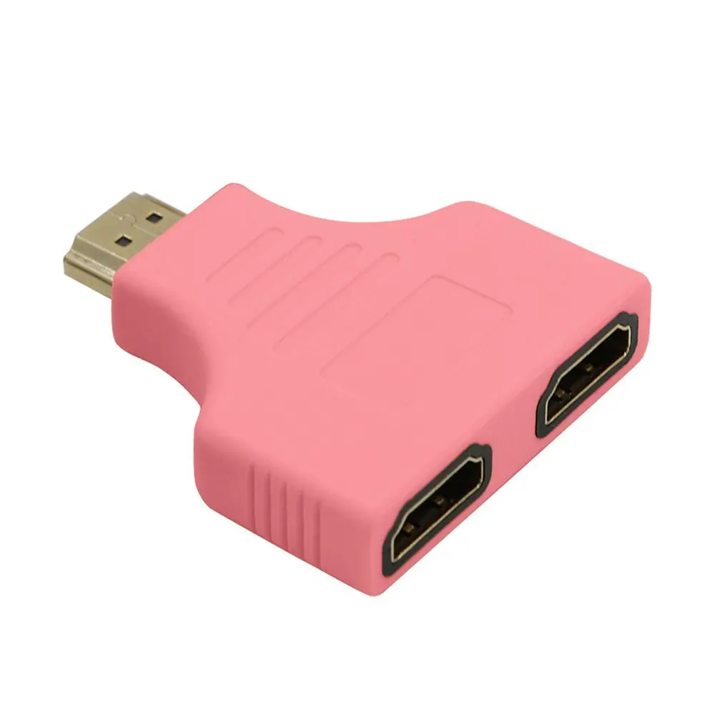 pink 1080P HDMI порты мужчин и 2 женщин 1 в 2 из сплиттер адаптер конвертер для ТВ дропшиппинг - Цвет: pink