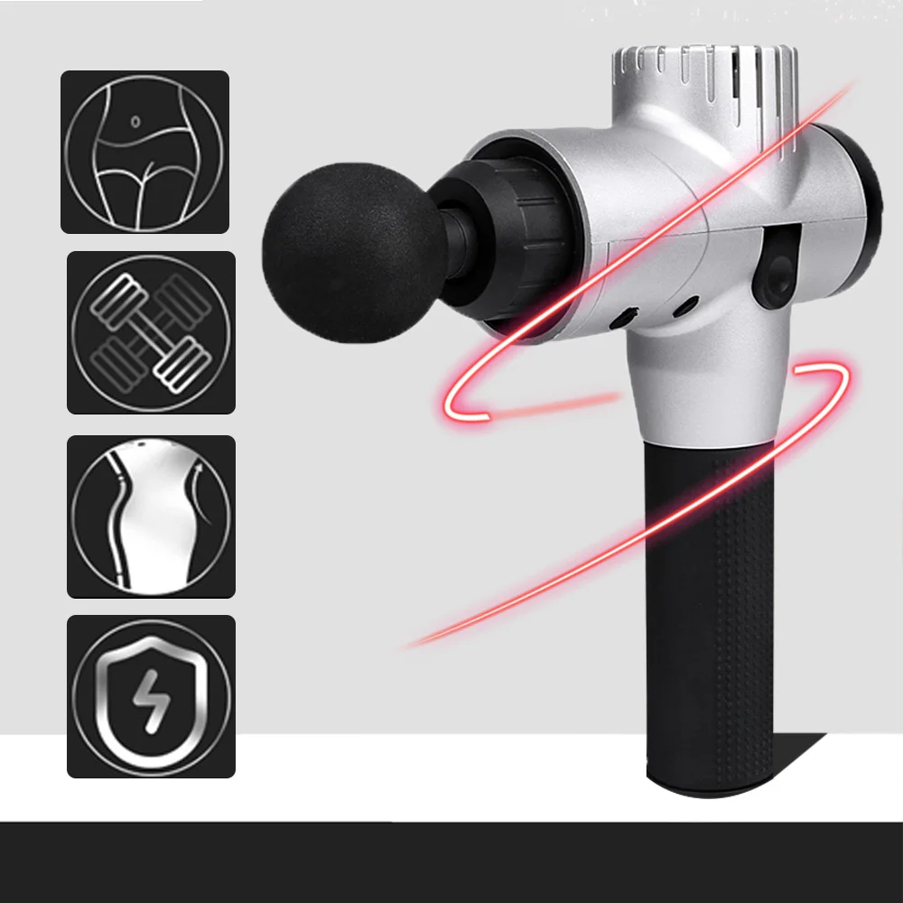 2019 Massage Gun Deep Relaxation Therapy Body Massage Vibration Relaxing Relief Pains Fascia Massage With 6 Heads
