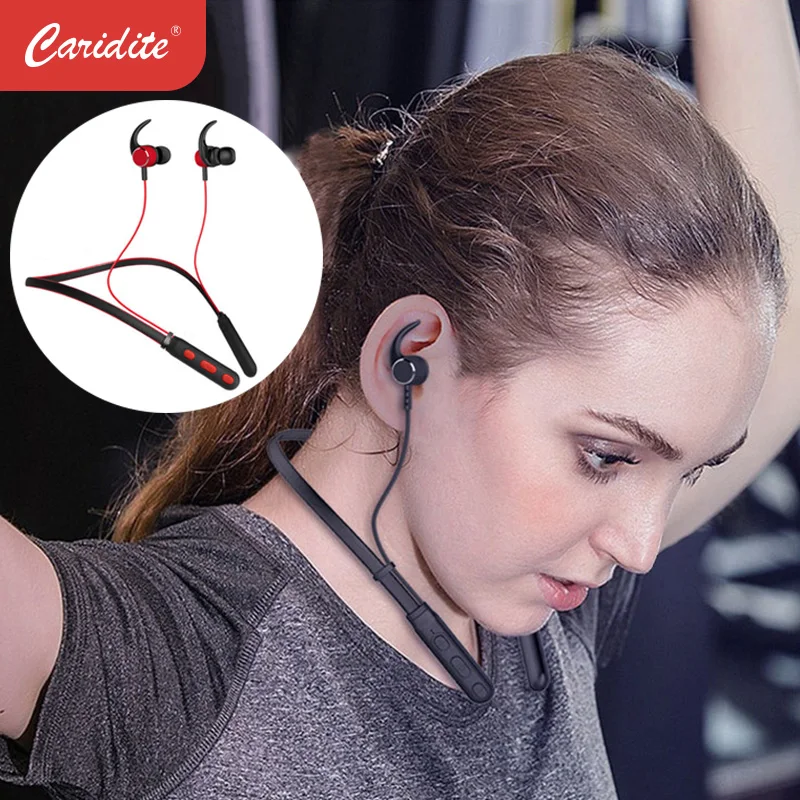 Популярные шейные Bluetooth наушники Caridite стерео беспроводные гарнитура для фитнеса