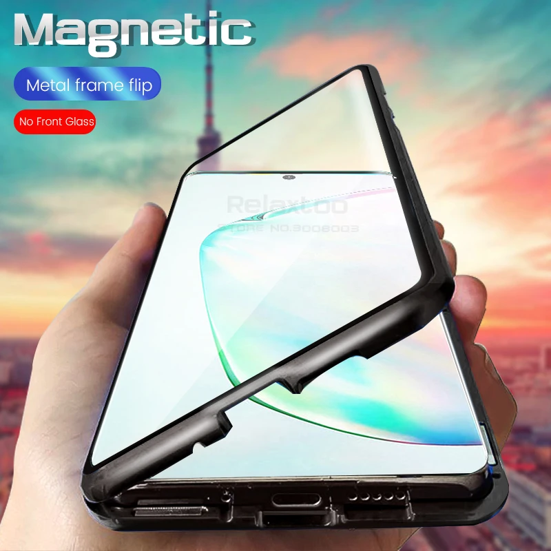 

magnetic adsorption metal case for samsung galaxy note 10 pro case cover on sansung note 10 plus 10pro note10 note10+ back glass