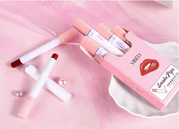 

4pcs New Type Cigarette Shape Lipstick Matte Waterproof Matt Long-lasting Smoke Tube Lipstick Velvet Lip Tint Makeup TSLM1