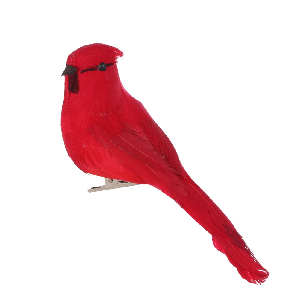 Искусственные птичьи пенные перья имитация попугаев модель Домашняя фигурка орнамент газон двор сад дерево украшение - Цвет: red