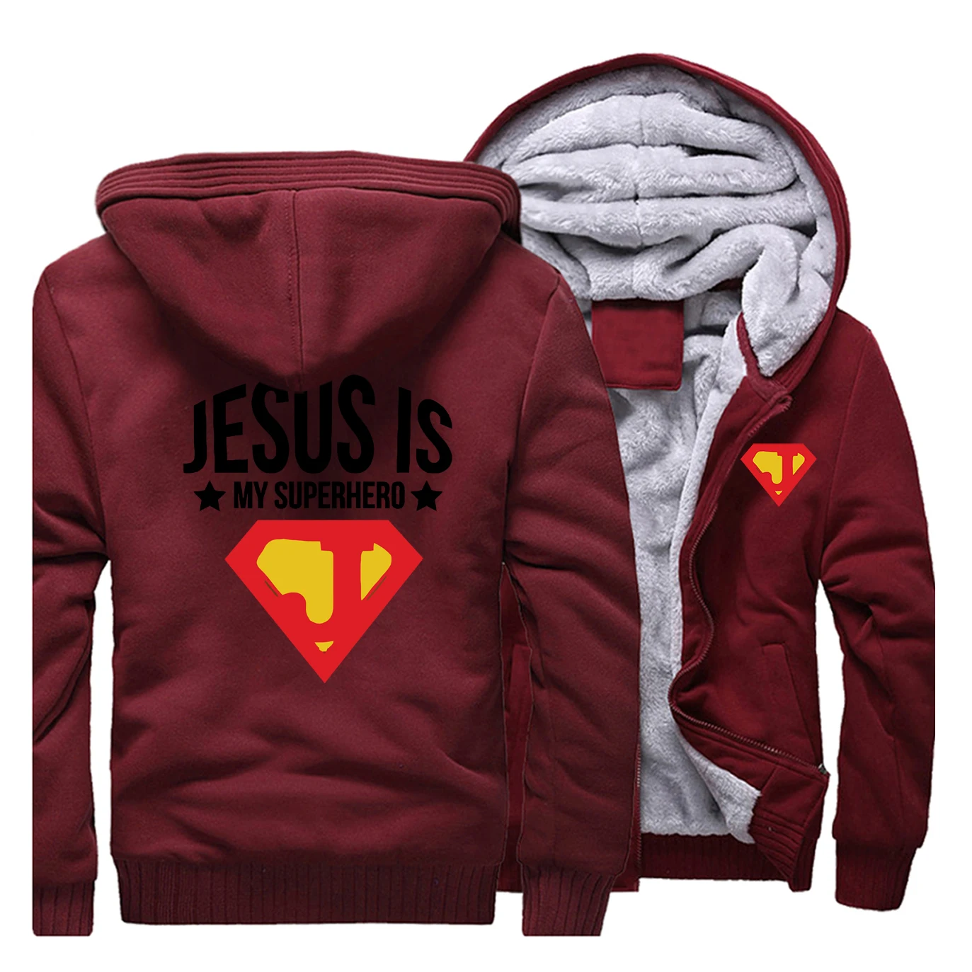 Jesus is my superhero, мужская куртка, хип-хоп, Забавный принт, мужские плотные толстовки, толстовка,, зимнее флисовое теплое пальто, Мужская Уличная одежда