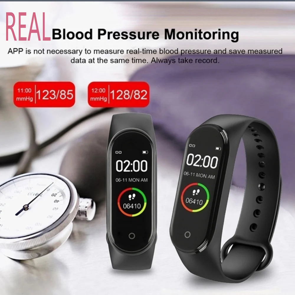  REAL Heart Rate Smart Wristband Smart Activity Tracker Smart Bracelet Smart Band 4 Fitness Tracker  - 4000298765464