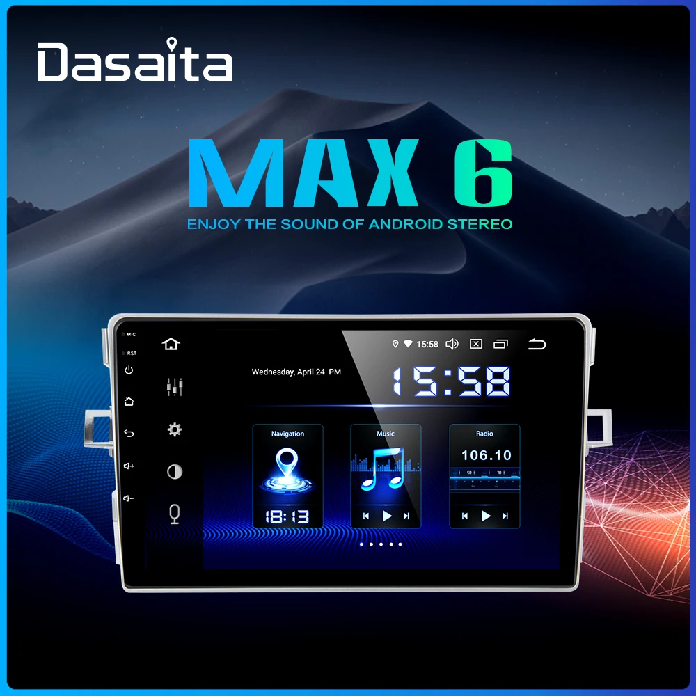 Dasaita Автомагнитола 1 Din Android 9,0 для Toyota Verso EZ навигация 2012 2013 MP3 " мульти сенсорный экран 4 Гб ram