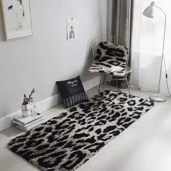 

Leopard Furry Mink Cashmere Fluffy Carpet Living Room Rug Children's Bedroom Rug Home Carpet Non-slip Sofa Coffee Table Cushion