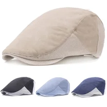 Мужская хлопковая полосатая остроконечная кепка s классический берет шляпы гольф вождения плоская кепка таксиста