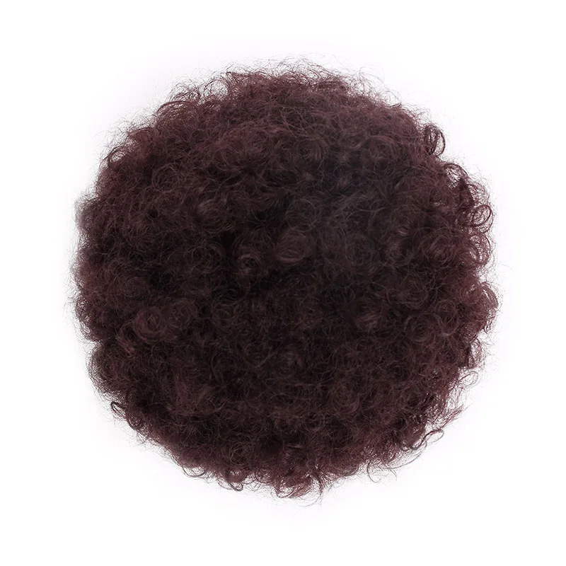 AISIBEAUTY афро короткие кудрявые вьющиеся шиньоны для наращивания волос Синтетический слоеный Афро-американский афро пучок обертывание шнурок шиньон - Цвет: P015-99j