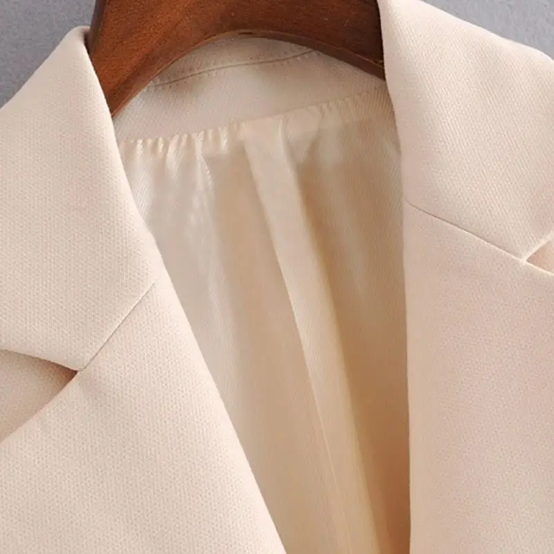 Women Solid Stylish Long Sleeve Casual Blazer Belt Pockets Notched Collar Blazer Female Office Lady Wear Long Blazer