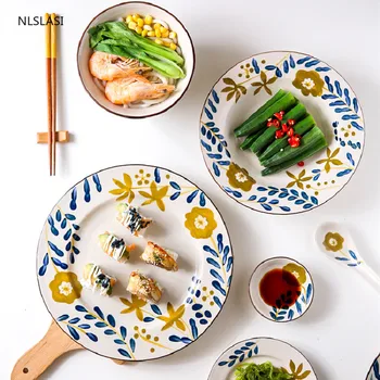 

Japanese Style Creative Simple Ceramic Tableware Household Western-style Meal Dinner Steak Snack Flat Plate Kitchen Utensils