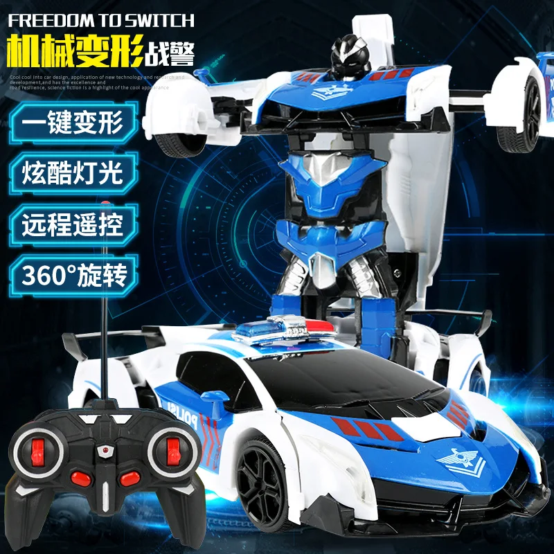 

1: 18 a Key Remote Control Transformer Robot Model Model Car Transformation Police Car Remote Remote Control