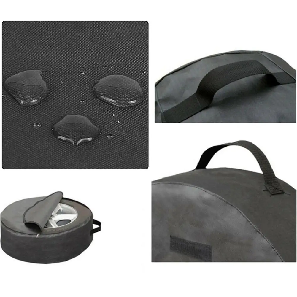 Copriruota Di Scorta Per Auto - Borsa In Poliestere Oxford, Diametro 65 Cm, Nero - Foto 11