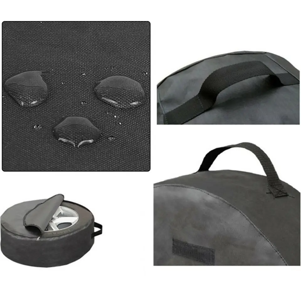 JMTBNO Couvre Roue De Secours En Cuir Noir Housse De Roue De Secours étanche à La Poussière Protection UV Couvre-Pneu Pour Remorque Voiture VR Camion SUV (pour Diamètre Total De