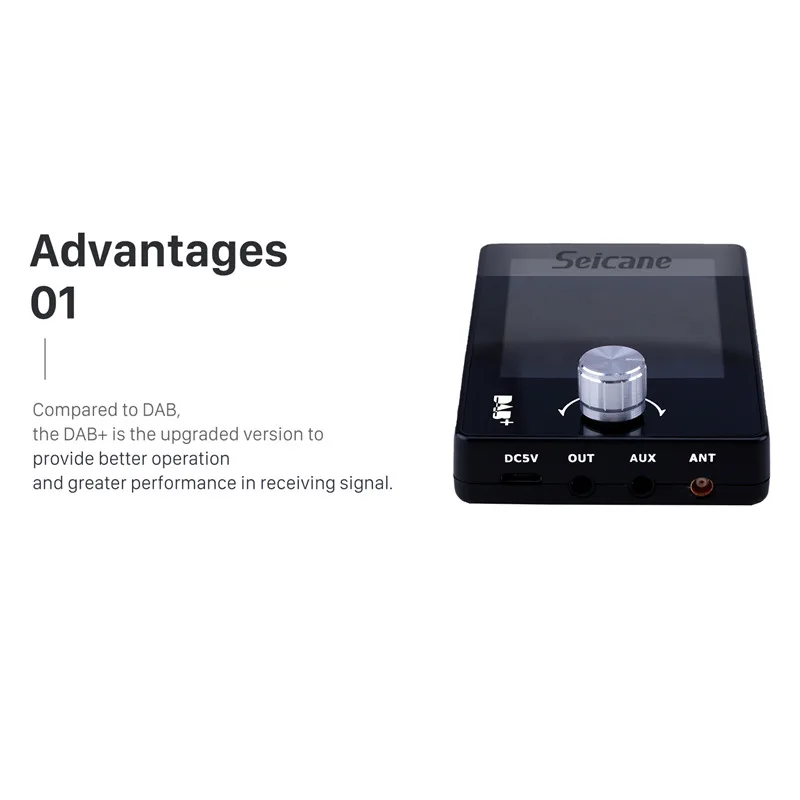 Seicane Bluetooth In-Car DAB/DAB+ приемник Музыка Hands-Free USB/TF музыкальный адаптер с экраном 2,8 дюйма true color TFT-LCD