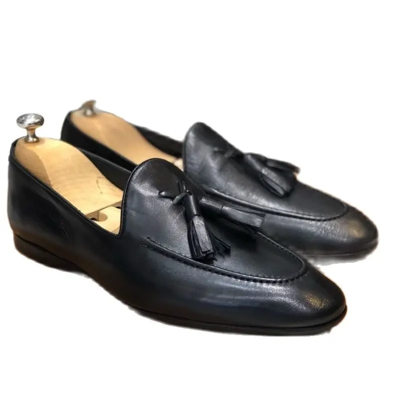Zapatos de seguridad de cuero Pu para hombre, calzado masculino de alta calidad, zapatos mocasines clásicos de vinilo, Soulier, HG204, novedad de 2020