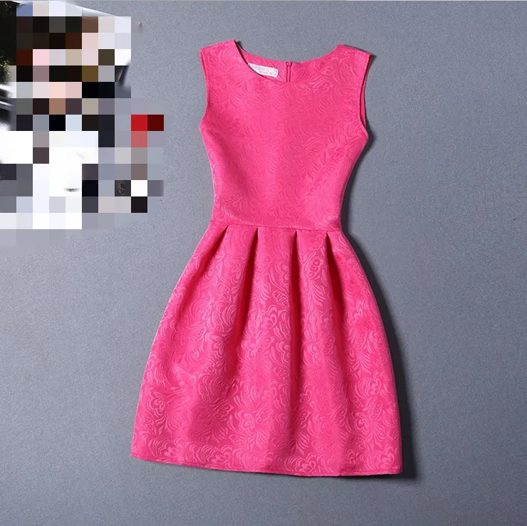 B1195 Новинка, женское сексуальное маленькое милое тонкое платье в Корейском стиле без рукавов, темпераментное женское летнее платье - Цвет: rose red