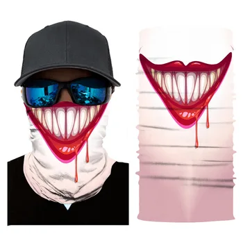 

Wholesale Clown Mask Pattern Sunscreen Mask Dust-proof Scarf Cover Unisex Scarf Riding Outdoor Windproof Face Scarfs 10pcs/pack