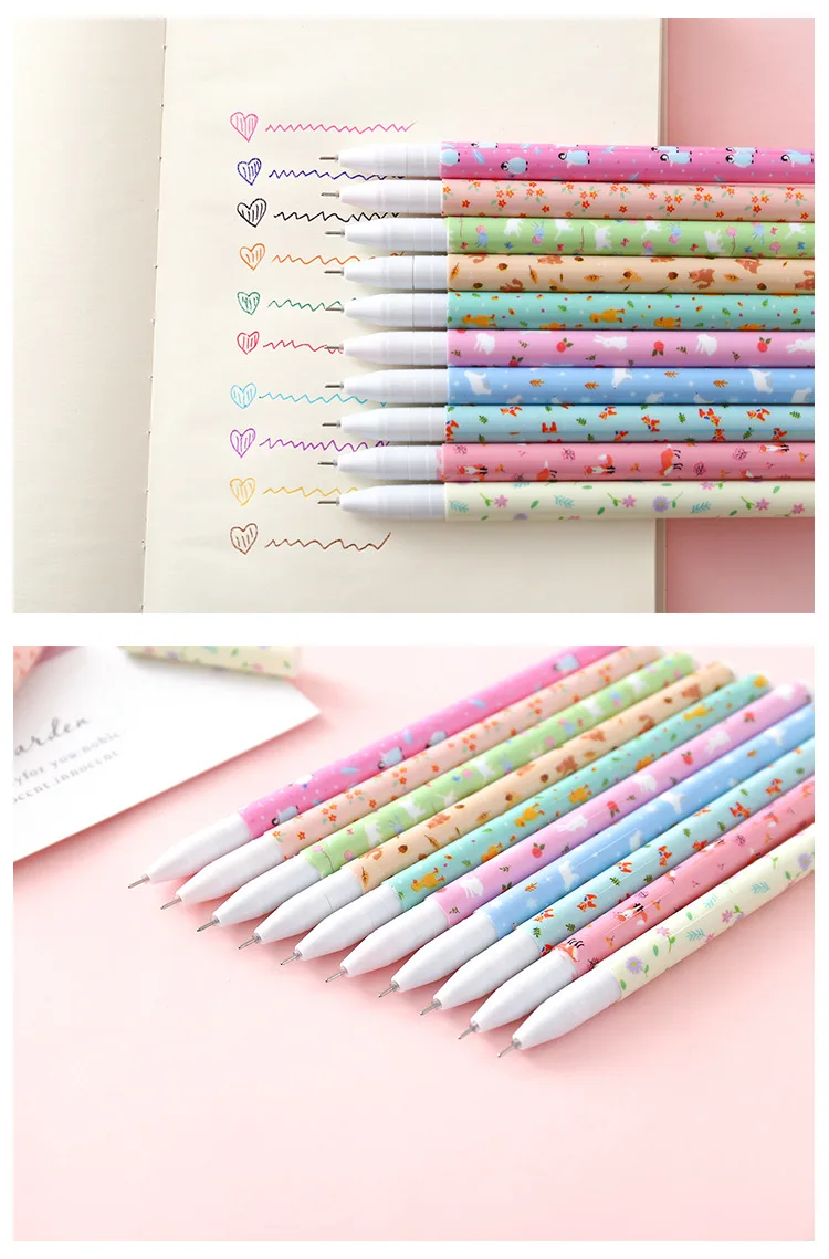 10 unids kawaii flor colorida cancilleria гелевый материал Материал escolar oficina papelerina papelaria canetas coloridas color