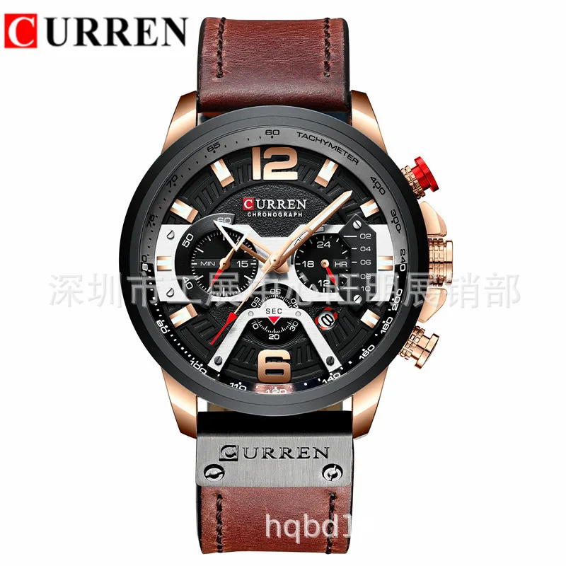 

Curren/Karui En 8329 Trend Men Waterproof Watch Six-pin Multi-functional Fashion Flow Big Dial Watch