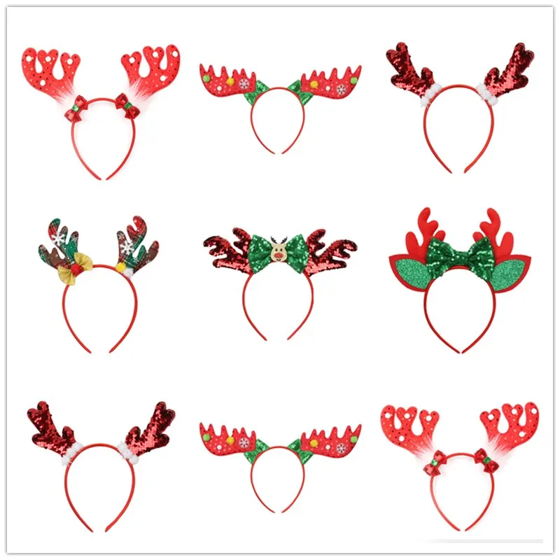 

New Christmas Headband Santa Elk Xmas Hair Band Clasp Headwear Head Hoop Xmas Home Party Hairband Head Hoop Christmas Kid Gift