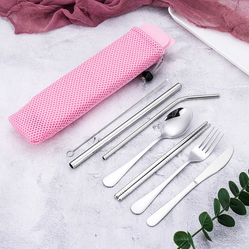 Cutlery Set D 304 staintess стальная посуда набор путешествия Кемпинг многоразовая посуда с портативной приемной коробкой - Цвет: Cutlery Set D