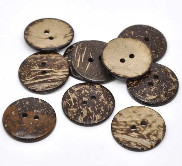 13-50mm 2 Holes Brown Coconut Shell Sewing Buttons Round Button For Clothing Scrapbooking Garment DIY Crafts Sewing Accessories 4