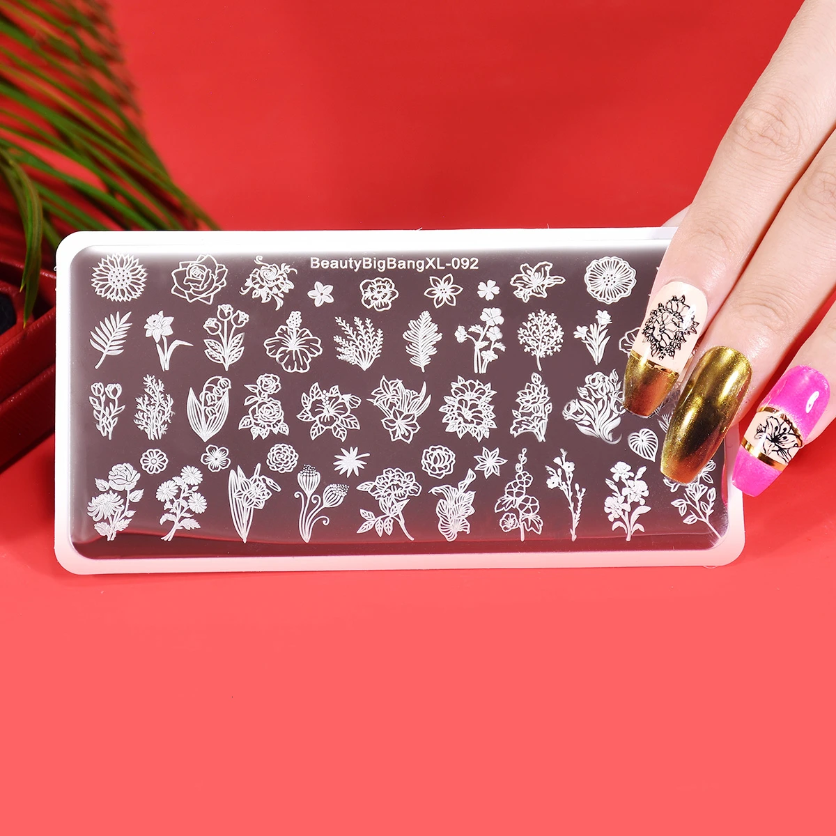 BeautyBigBang штамповки для ногтей пластины цветок тема травяной лист формочка из нержавеющей стали печать рисунок для нейл-арта штамповки шаблон XL-092