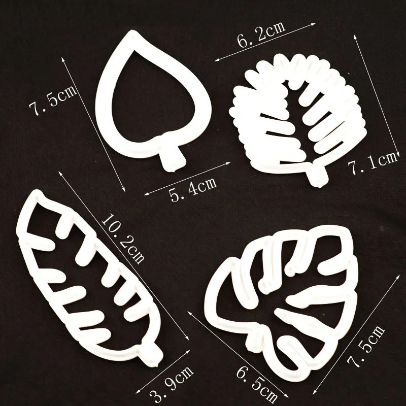 4Pcs Leaf Leaves Jungle Biscuit Cookie Cutter Fondant Mold DIY Creative Cookie Mold Baking Tools
