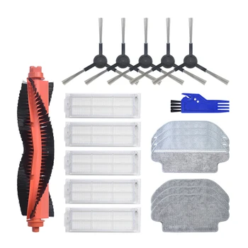 

18pcs Replacements for STYJ02YM Vacuum Cleaner Parts Accessories 5*Side Brushes 5*Filters 3*Wet Rag 3* Wet Dry Rag 1*Roll Brush