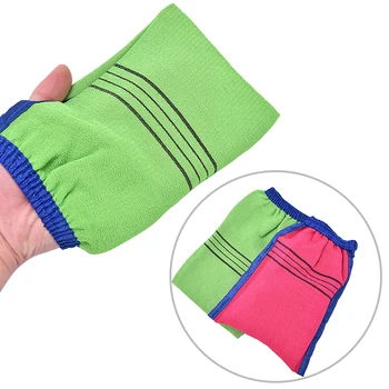 

1 PC Shower Spa Exfoliator Two-sided Bath Glove Body Cleaning Scrub Mitt Rub Dead Skin Removal Bathroom Products Random Color