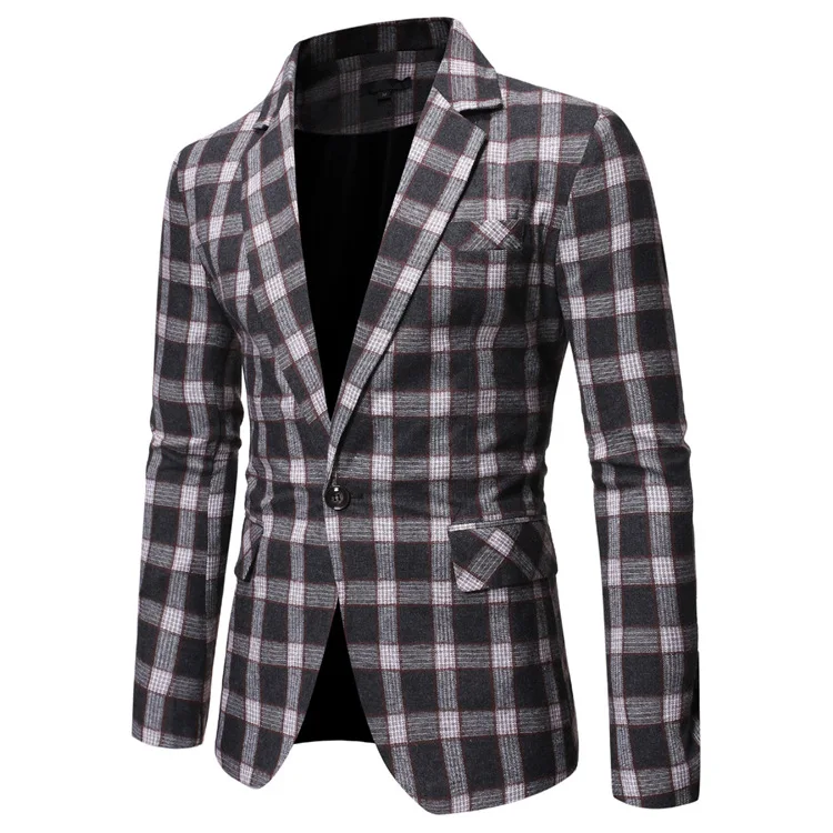 

2019 Autumn And Winter New Style Men Casual Pattern One-Button Suit 9760