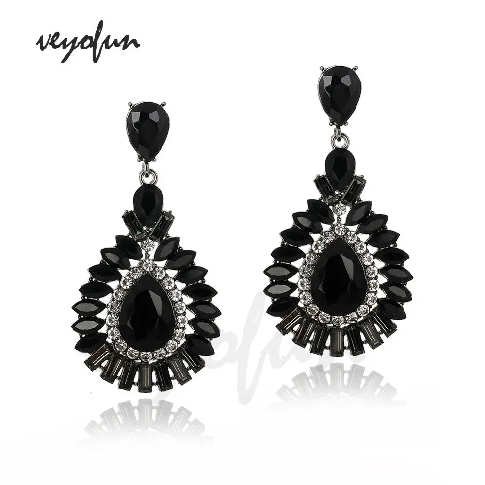 Veyofun Classic Crystal Drop Earrings Hyperbole Bridal Dangle Earrings Fashion Jewelry for Women Gift New