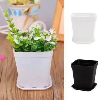 

Plastic Plant Care Multi-Meat Basin Mini Creative Flower Pot with Tray Vase Planters Square Planters Soil Accessories