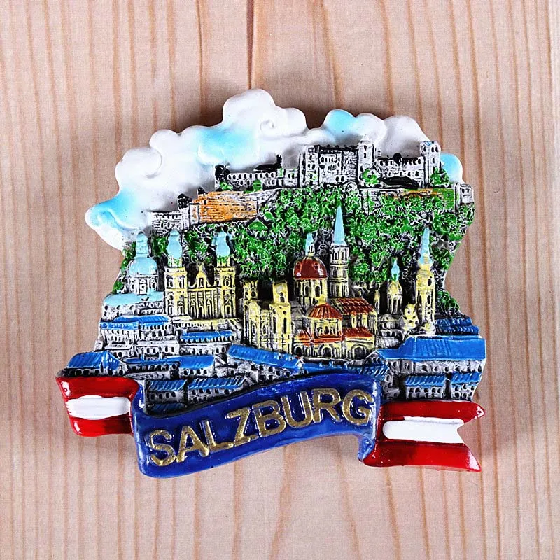 Salzburg 1 Путешествия за рубежом Сувенир 3d наклейки на холодильник Италия Швейцария Чили Австрия зарубежный мир страна подарок туристическая сувенирная коллекция - Цвет: Salzburg 1