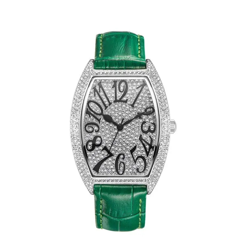 

2020 new devena Cask type quartz watch woman full diamond bracelet watches leather waterproof watch ladies top brand clock lady