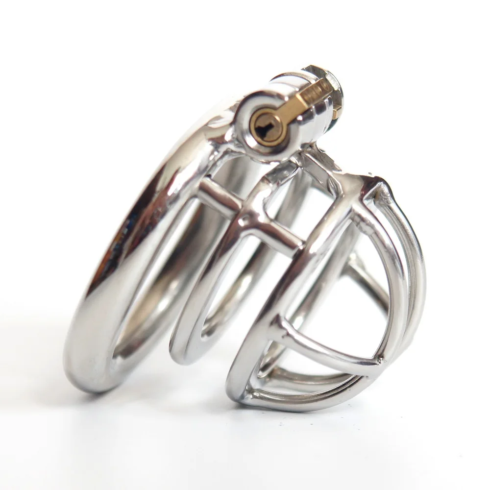 

Stainless Steel Male Chastity Device Cock Cage Metal Penis Ring Small Locking Belt Bondage Restraint Sex Toys for Men CC162