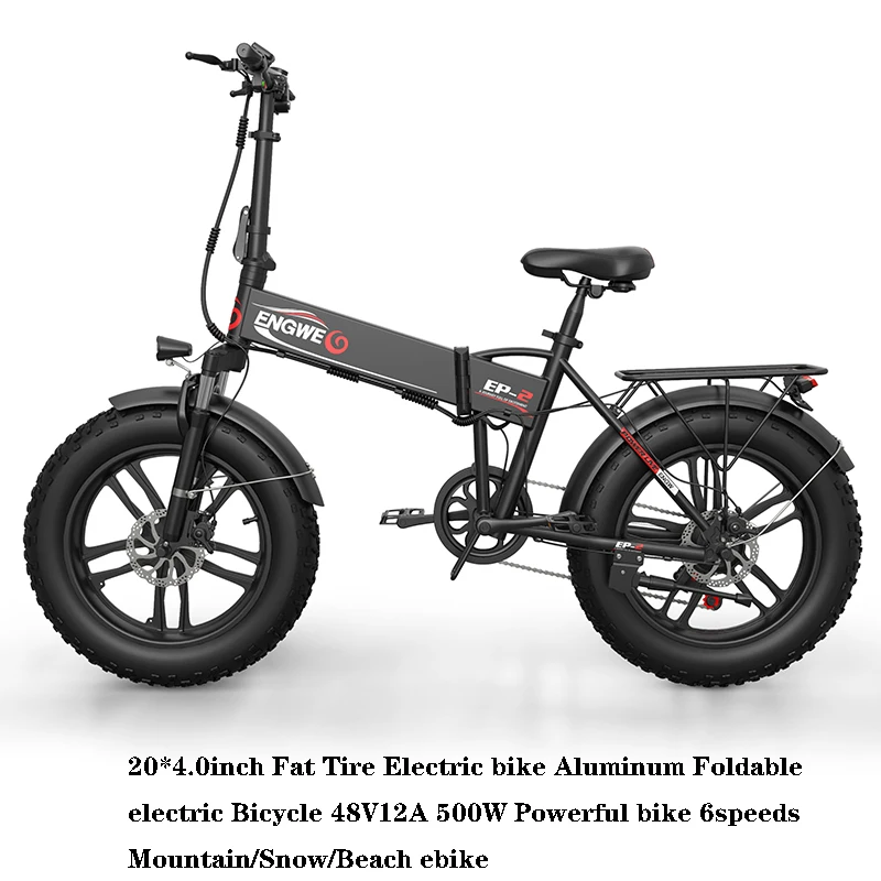 Baratos Bicicleta Eléctrica 48V12. 5A batería de litio 20*4,0 pulgadas bicicleta eléctrica plegable de aluminio 500W potente bicicleta de montaña nieve bicicleta de playa