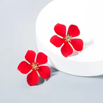 

5pairs/lot Alloy Stylish, lacquered flower earrings
