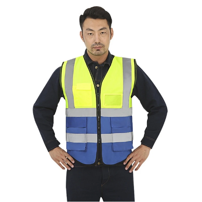 Color Matching Reflective Vest Multi-pocket Reflective Vest Riding Vest Safety Clothing Traffic Sanitation Reflective Vest