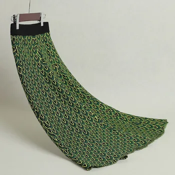 

Women's Bohemia Skirt Peacock Autumn Winter Thick Rabbit Hair/Cotton Knit Skirts High Waist Woman Faldas High Quality LS142