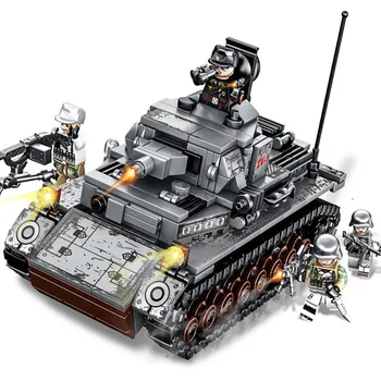 

596PCS Germany IV Tank Large Panzer Tank Building Blocks Military WW2 Army Figure Bricks Toys For Kid Boys Education Bricks