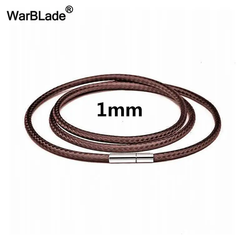 Brown 1mm Ожерелье Шнур Кожаный Шнур Воск Веревка кружева цепь с вращающейся пряжкой для DIY ожерелье 1 мм 1,5 мм 2 мм 3 мм Поиск ювелирных изделий из браслетов - Цвет: Brown 1mm