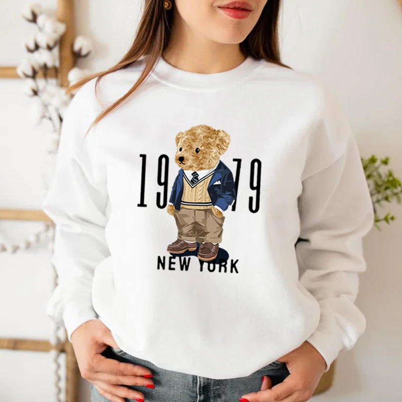 Creative Fashion Gentleman Teddy Bear Sweatshirt Autumn/Winter Thickening Plus-size Men and Women Hoodies Lovers Hoodie S-4XL