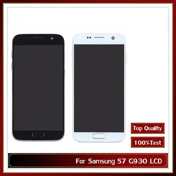 

AMOLED LCD 5.5'' For Samsung Galaxy S7 LCD G930 G930F LCD Display Touch Screen Digitizer Assembly with Frame Black Sliver